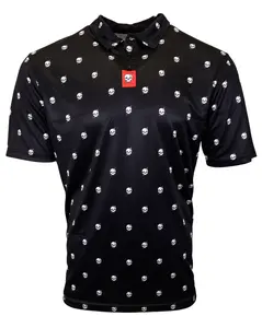 Bolt Skull Patterned Performance Polo