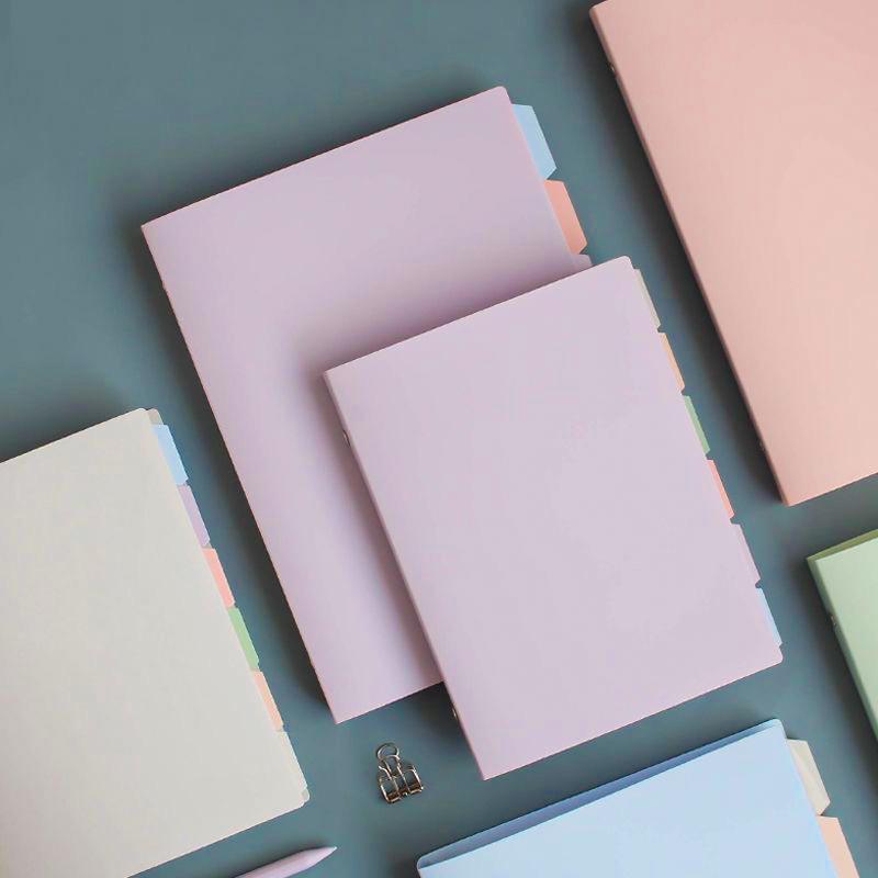 B5 (26 holes) A5 (20 holes) soft pastel color binder notebook refillable with pastel index divider Loose-Leaf Notebook Waterproof Cover 20 Sheets Paper Removable Detachable Journal Notebook birthday gift Christmas present Father's Day
