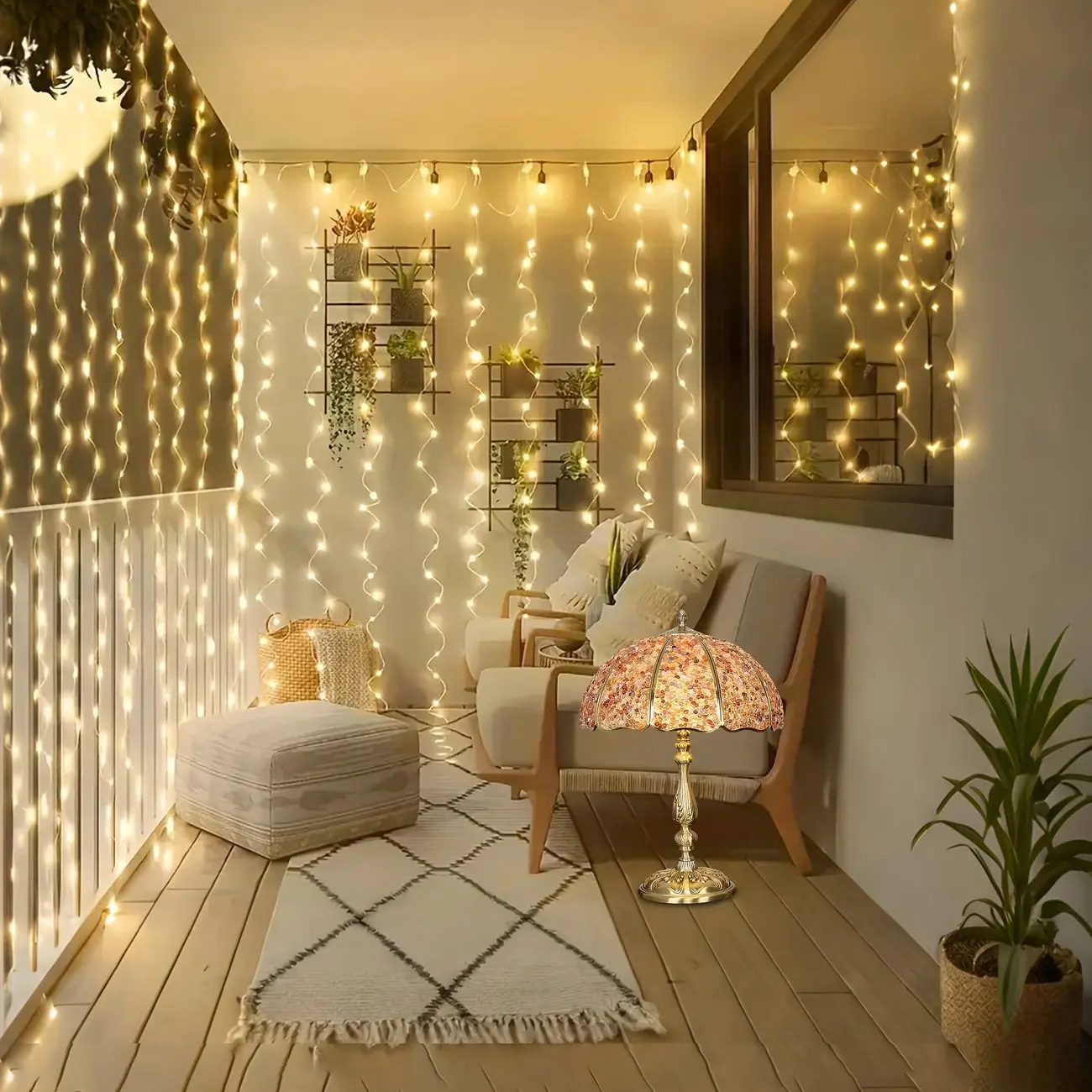 Fairy Curtain Light, 8 Lighting Modes, USB Powered, Interior Led Lighting, Ambient Led Lights, Led Atmosphere Lights, Decorative Led Light, Ideal for Valentine's Day, Ramadan, Eid, Weddings, Birthday Parties, Holiday Decorations