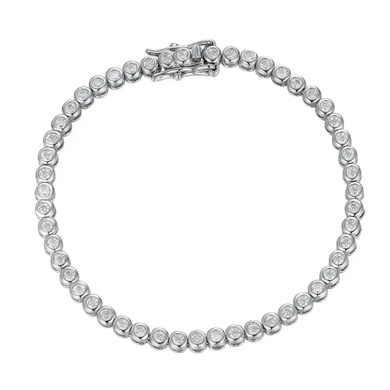2.4ct / 6.5 inches Moissanite Bezel Tennis Bracelet – Milky Way Dream