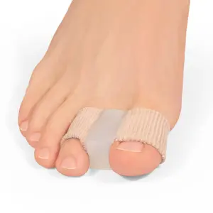 2 PCS Toe Spacers Separators Wicking& Breathable Fabric Bunion Corrector with Gel Lining for Bunion Pain Relief and Overlapping Toe, Gel Bunion Corrector with Double Loops