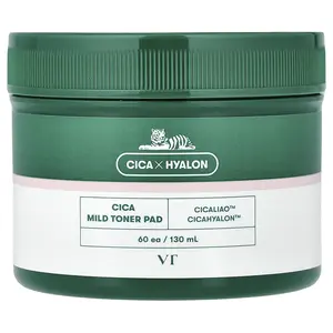 VT Cosmetics Cica Mild Toner Pad, 60 Pads