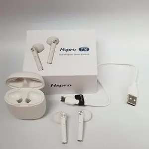 Hspro T16 True Wireless Stereo Earbuds White Charging Case Music