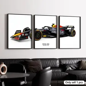 R-Red Art B-Bull Racing Car Poster HD Waterproof Art Sticker | Custom DIY Self-Adhesive Wall Print | Fade-Resistant Decorative Wall Poster for Home, Office, Living Room, Bar | Multiple Sizes, High-Definition Print, Easy Peel and Stick