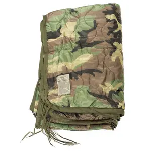 Woodland Camouflage Wet Weather Poncho Liner Quilted Design for Protection Genuine US Military Poncho Liners United States Made