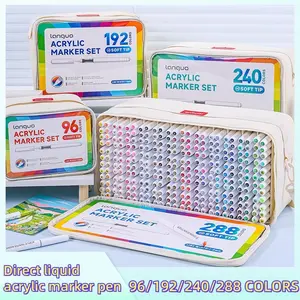 Automatic Ink Control Acrylic Paint Markers, Art Markers Set, Brush Tip Pens for Rock Painting, Ceramic, Wood, Canvas, DIY & Art Supplies