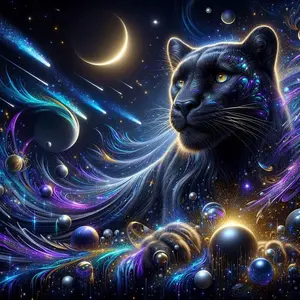 Black Panther Pattern DIY Diamond Arts Colorful Painting Kit without Frame, DIY 5D Diamond Arts Colorful Painting Kit, Wall Art Decor for Home, Galaxy
