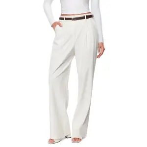 INLYRIC Women's Wide Leg Dress Pants High Waisted Stretchy Pull On Work Office Business Casual Trousers Slacks With Pockets