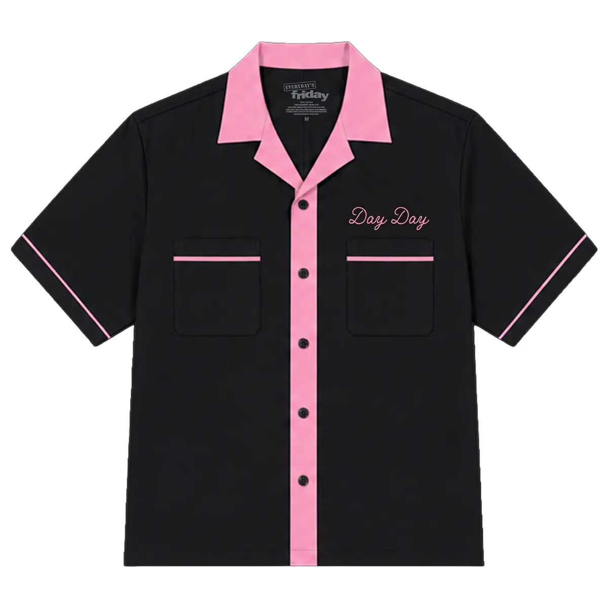 Pinky's Records & Discs Bowling Shirt - Black