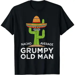 100% CottonFun Hilarious Funny Grumpy Old Man T-Shirt