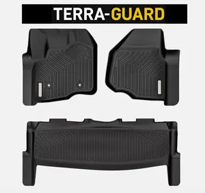 TerraGuard Floor Mats TPE Fit for 2012-2016 Ford Super Duty F-250 F-350 F-450 SuperCrew / Crew Cab