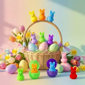 24 Pack Easter Bunny Mochi Squishy Toys Easter Basket Stuffers Bunny Squishies Fidget Toys Easter Egg Fillers Easter Gifts Party Favors for Kids