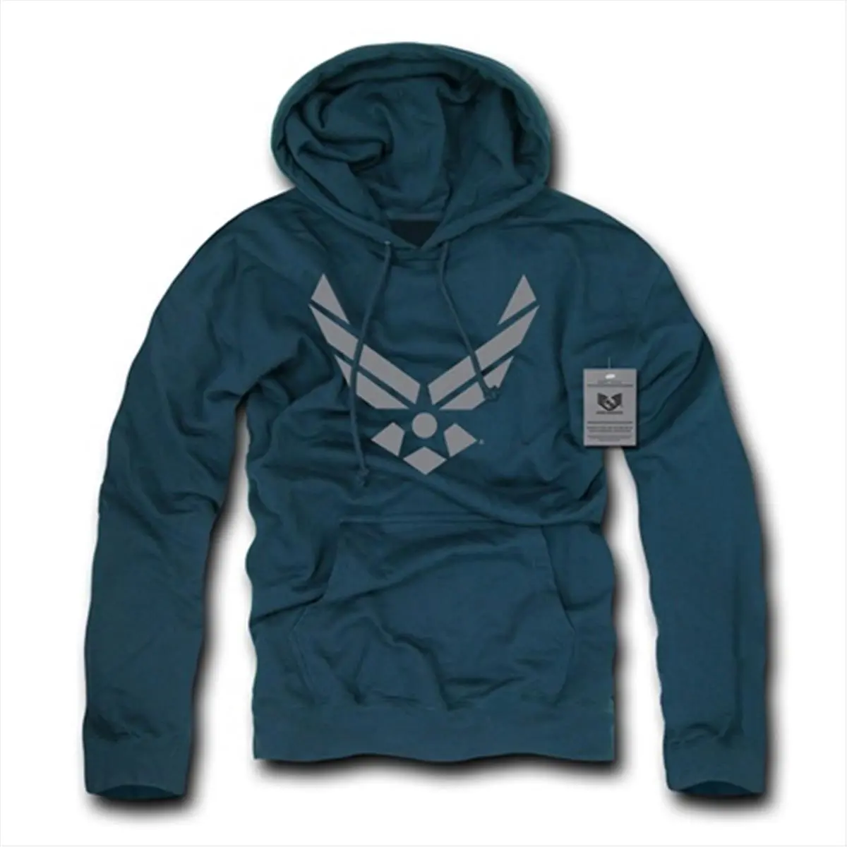 212 MAIN Basic Military Pullover Hoodie - Air Force, Navy - Polyester Fleece Casual Tops - X-Large, Cotton, Long Sleeve