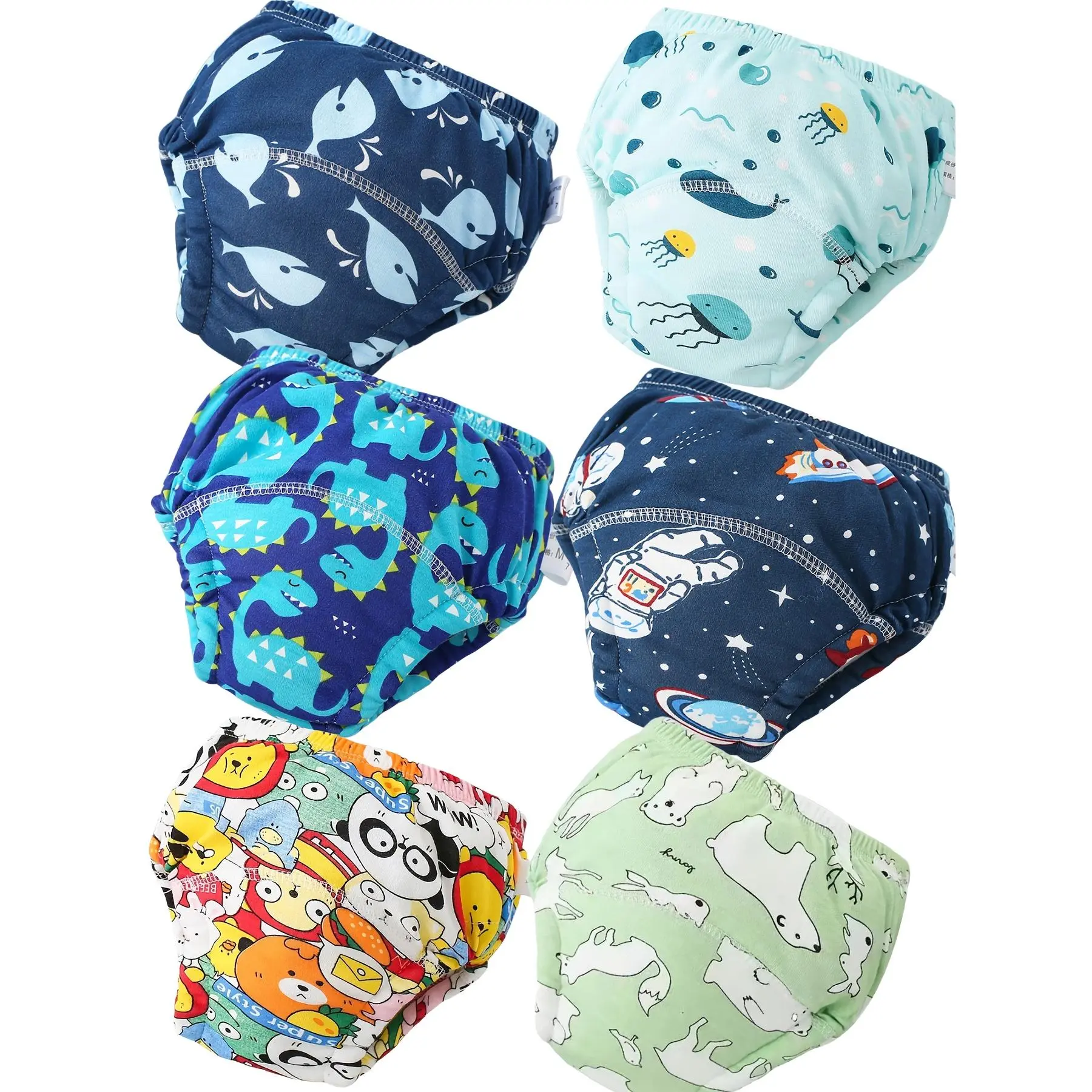 4pc Washable Training Pants for Infants Unisex Boys Girls Random Styles Reusable Baby Training Underwear