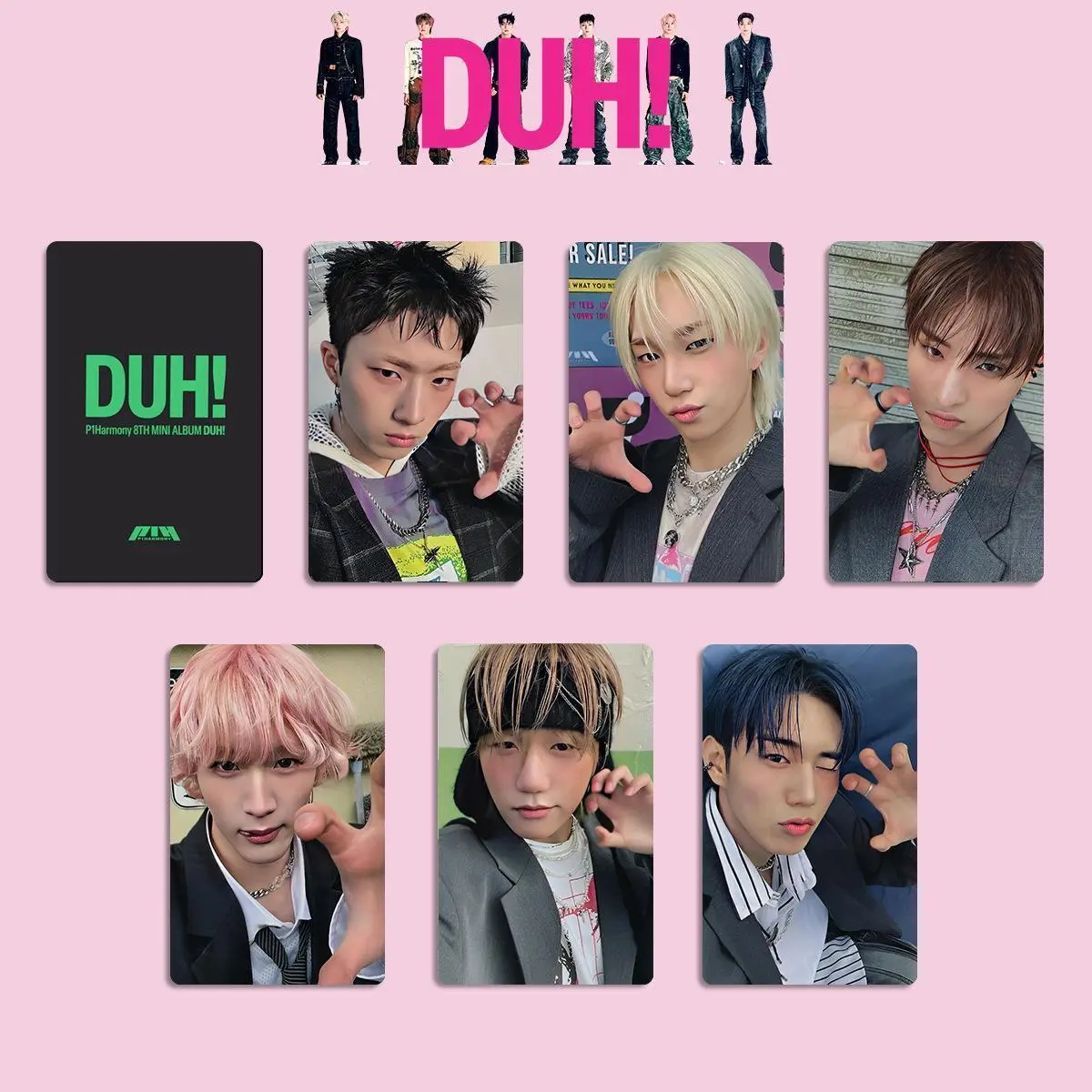 6Pcs/Set Kpop P1HARMONY DUH Album Photocards List INTAK THEO