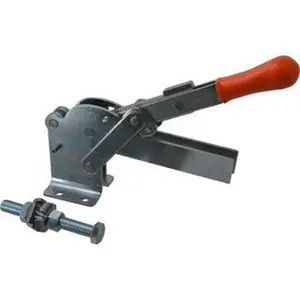 Knu-Vise Toggle Action U-Bar Clamp - 1,200 lb Holding Capacity Carbon Steel Manual Hold-Down Clamp, 155° Handle Movement, 110° Bar Opening, Vertical Handle, Flanged Base