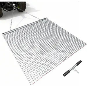 VEVOR Drag Mat, Baseball Field Drag Mat, Lawn - Leveler Rake Mat, Field Drag, Durable Galvanized Steel Mesh Drag Mat with Towing Chain, for Gravel Driveway Ruts Farm Field LevelingVEVOR Super Brand Day