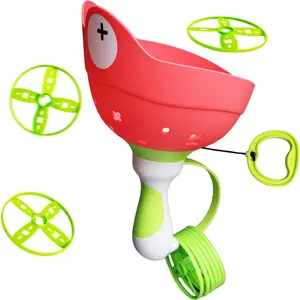 Parent-Child Flying Disc Launcher for Kids Aged 3+, Outdoor Toy, No Battery Needed, Hand-Pulled Fun, Promotes Parent-Child Interaction