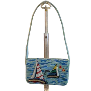 Trending Beaded Bags and Resort Collection - Sailboat Ocean Scene