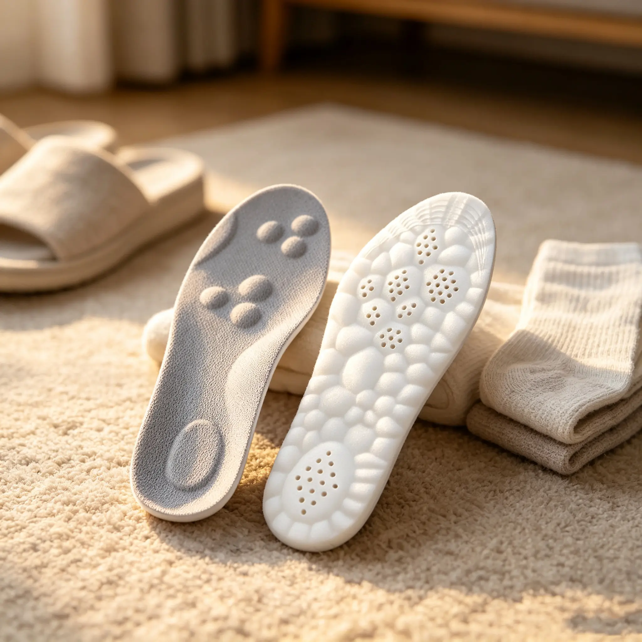 4D Cushion Insoles - 4D Air Cloud Tech Insole - Ultra-Soft, Superior Comfort Foot Inserts, 4D Athletic Shoe Insoles, Acupressure Massage Insoles for All-Day Foot Support Footwear Foam