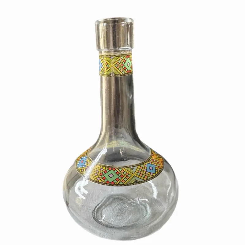 Traditional Ethiopian Birille Glass Habesha Honey Wine Decanter Unique Glassware Gift for Cultural Enthusiasts  ጠጅ ብርሌ 6 pieces