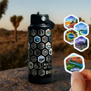 63 National Parks Engraved Thermo Bottle + Stickers