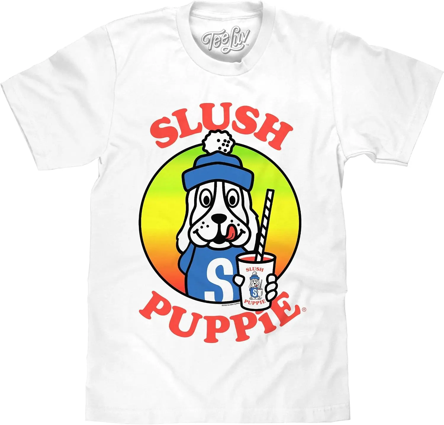 Tee Luv Men's Slush Puppie Mascot Shirt - Slushie Cartoon Dog Logo T-Shirt