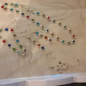 Vintage Jewelry Set, Fashion Colorful  Necklace & Dangle Earrings & Bracelet, Matching Jewelry Set, Casual Jewelry Set for Women & Girls