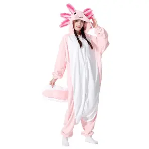 Adult Onesie Axolotl Costume Pajamas Unisex Animal Sleepwear Gifts For Men Women
