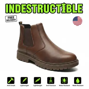 Ultimate Splash-proof Smash-proof Puncture-proof Breathable Safety Shoes Unisex Chef Work Shoe Waterproof Anti-slip Durable Outdoor Comfortable with Steel Toe and Light Midsole for Men Women Builders Contractors Daily Wear