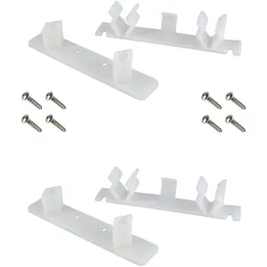 False Front Clips for Kitchen Cabinets or Sink Drawers for 4-1/4" Opening - Kit Includes 2 Male and 2 Female Connectors w/ 8 Screws & Installation Instructions
