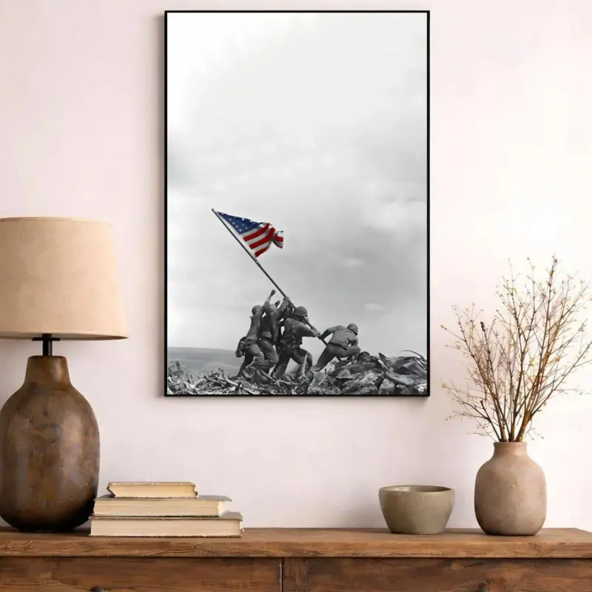 [NO FRAME] Iwo Jima Flag Raising Poster, UNFRAMED USMC Semper Fi Veteran Patriot Wall Art, USMC American Military UNFRAMED PRINT, U.S Marines Corps MADE IN USA Poster