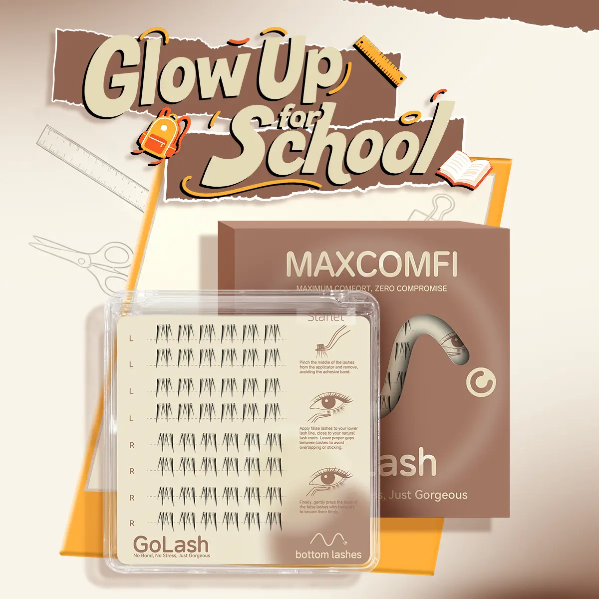 Maxcomfi Individual Lower Bottom Lashes  | Maxcomfi Individual Lower Lashes , Natural Under Eye False Lashes , Starlet Style Comfortable False Eyelashes for Makeup Application