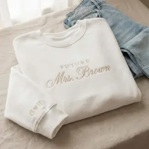 Personalized Future Mrs Sweatshirt, Embroidered Bride To Be Gift, Custom Mrs Wedding Sweatshirt, Bridal Shower Engagement Gift