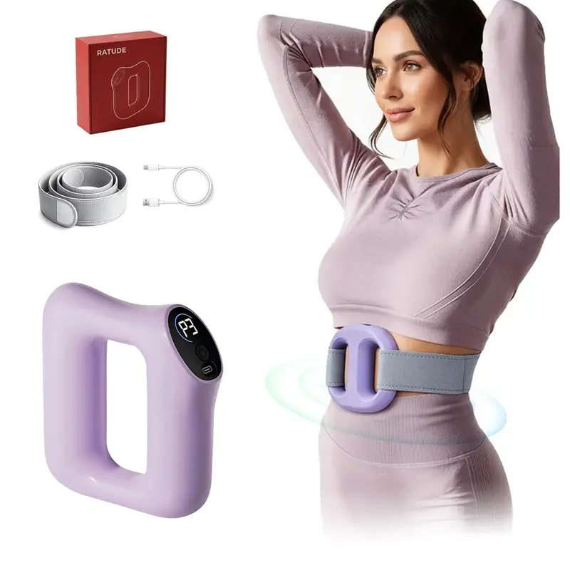 Adjustable Vibratory Back Massager Belt - Battery-Powered Wireless Self Care Device, Type-C Fast Charging Digital Control, Dual Heat & Vibration Relief, 8 Modes, 5 Intensities, 430g Lightweight Silent ASMR, Fabric/Silicone Burnout Recovery Aid