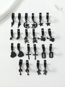 Punk Style Stainless Steel Drop Earrings, Creative Fashionable Jewelry for Women & Men, Fashion Jewelry for Party, Trendy All-match Exquisite Jewelry for Gift