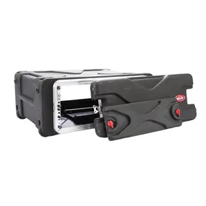 SKB 1SKB-RLX4 4U Roll-X Rack Case 19" Roto-Molded Polyethylene with Integrated Wheels for Mobile Applications & Rugged Protection