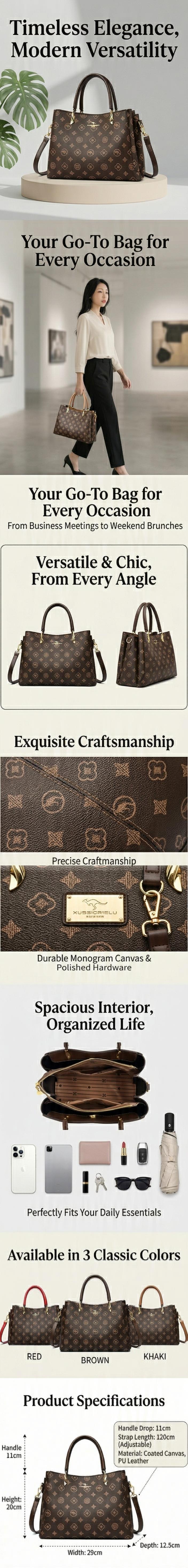 New Luxury Women's Large Capacity Leather Handbag, Premium Quality Designer Tote & Shoulder Clutch Bag, Waterproof