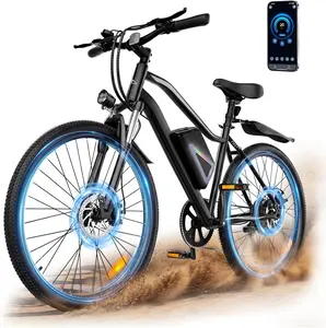 rolldustry Electric Bike - 750W Peak Motor, 20MPH, 60 Miles, 26” Tire Electric Bicycle, Removable Battery, Shock Absorber, 5 Speed E Bike, Commuter Electric Bicycle for Adults
