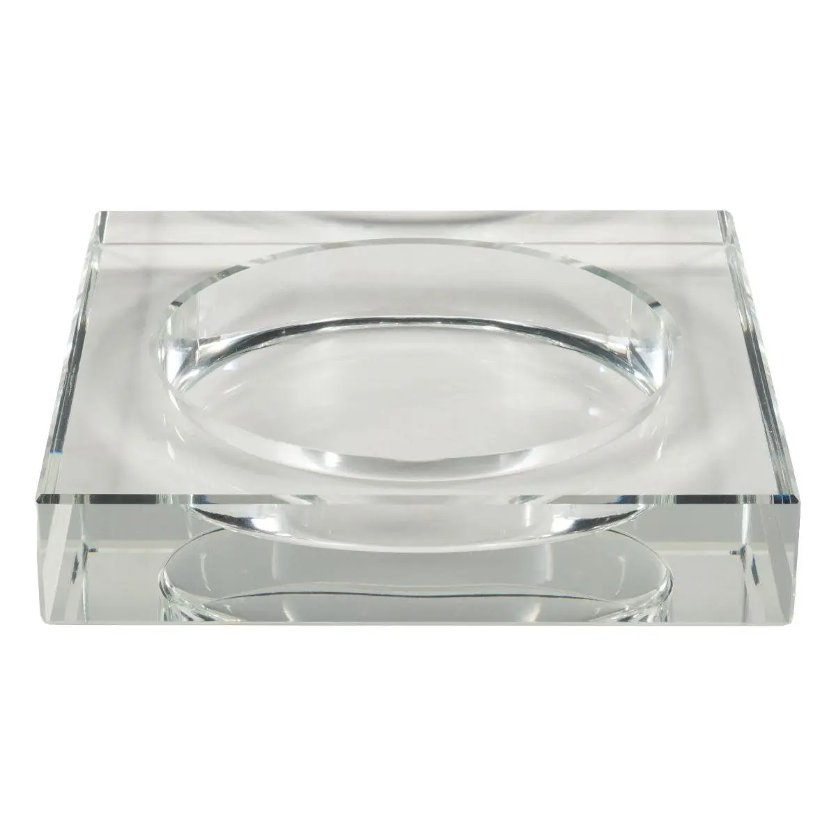 Crystal Candle Dish — by Alice Lane Home Collection — Smooth, Round Cutout is The Perfect Size for Your Favorite Candle or Diffuser — Clear K9 Crystal Design