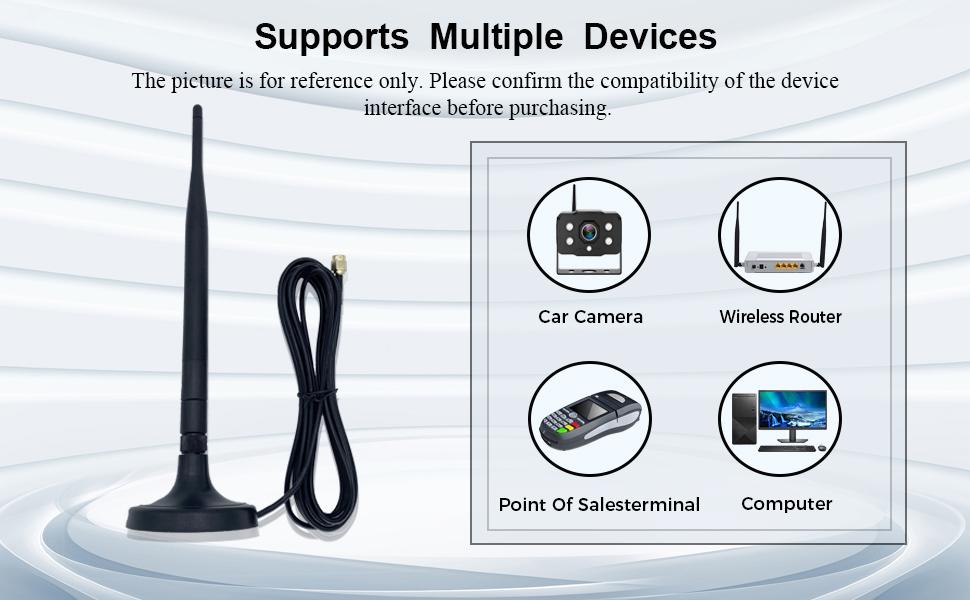 2.4GHz WiFi Antenna with 10ft Extension Cable, SMA Male Connector Magnetic Base Wireless WiFi Booster Antenna for PC Desktop Computer Network Router Backup Camera