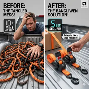 Heavy Duty 1"x10' (25mm x 3m) Retractable Ratchet Tie-Down Straps, Effortless Tightening, Anti-Snap, Professional Grade, Safe Use,Heavy Duty Self Retracting Tie Down Straps for Truck, Cargo Trailer anti-theft lock furniture one-touch fingerprint home door