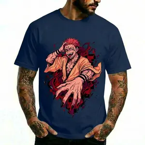 Dark Fantasy Anime Character Graphic T-Shirt Japanese Manga Print Oversized Crewneck Short Sleeve Tee Edgy Streetwear Casual Top For Everyday Wear