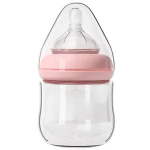 Glass  Bottles,Anti Colic  Bottle with  Response Nipple Size S,Wide  Slow Flow  Bottle for ,,Preemie 0-3 0-6 Month, (, 1 Pack, 4 Ounce)