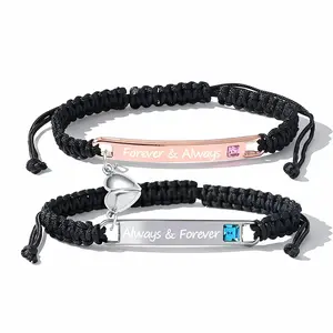 Adjustable Couple Bracelet Set, Heart Rate Bracelet, Fashion Bracelet for Couples, Daily Clothing Decor, Trendy All-match & Exquisite Jewelry for Birthday Love Gift, Heart Charm Bracelet, Gift Ideas Valentine’s Day Gift Christmas Gift