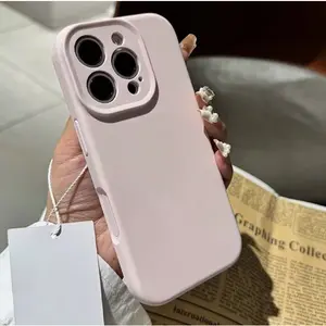 Phone Case for iPhone 17/16/15/14 Plus/13 Pro Max Case, Liquid Silicone Case, Full Body Protective Cover, Shockproof, Slim Design, Girly Cute Plain, TPU Bumper, Smooth Matte Plain Solid Color Girly Simple Phone Cases for iPhone 17 Pro Max