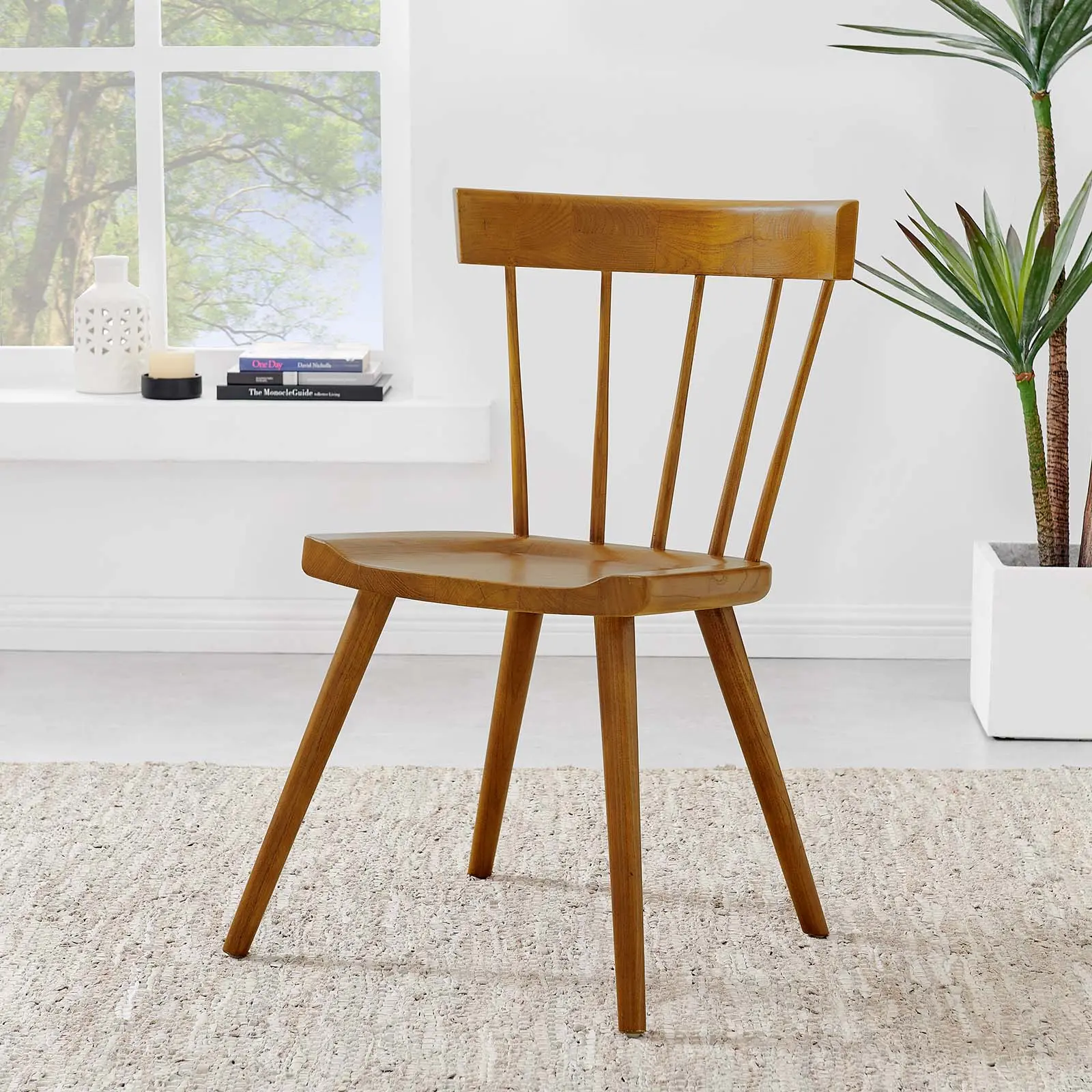 Modway Sutter Modern Indoor Wooden Dining Chair - 1 Size, Wooden Construction, Walnut Finish Wood Legs Chair, One Size