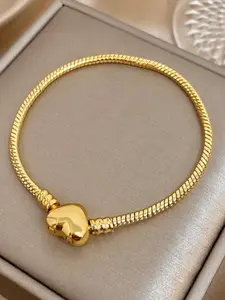 Women Gold Heart Clasp Bracelet Jewellery