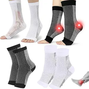 4 Pair of Neuropathy Socks for Women Men, Breathable Ankle  Socks for Neuropathy, Plantar Fasciitis Socks Ankle Brace for Foot  (L/XL)