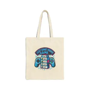 Just One More Game controller stack tote bag | Gamer tote